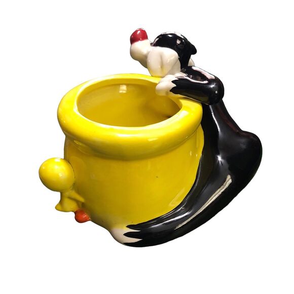 Vintage Looney Tunes Character Planter; Sylvester & Tweety Bird Ceramic Dish - Picture 6 of 12